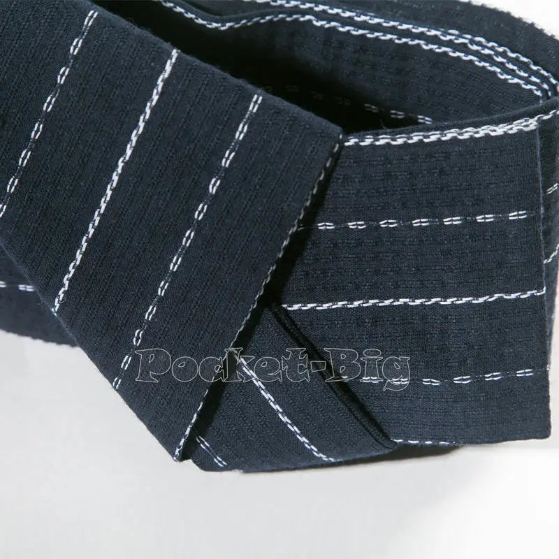 Japanese Mens Kimono Yukata Stiff Kaku Obi Belt Easy Kai No Kuchi Musubi Blue