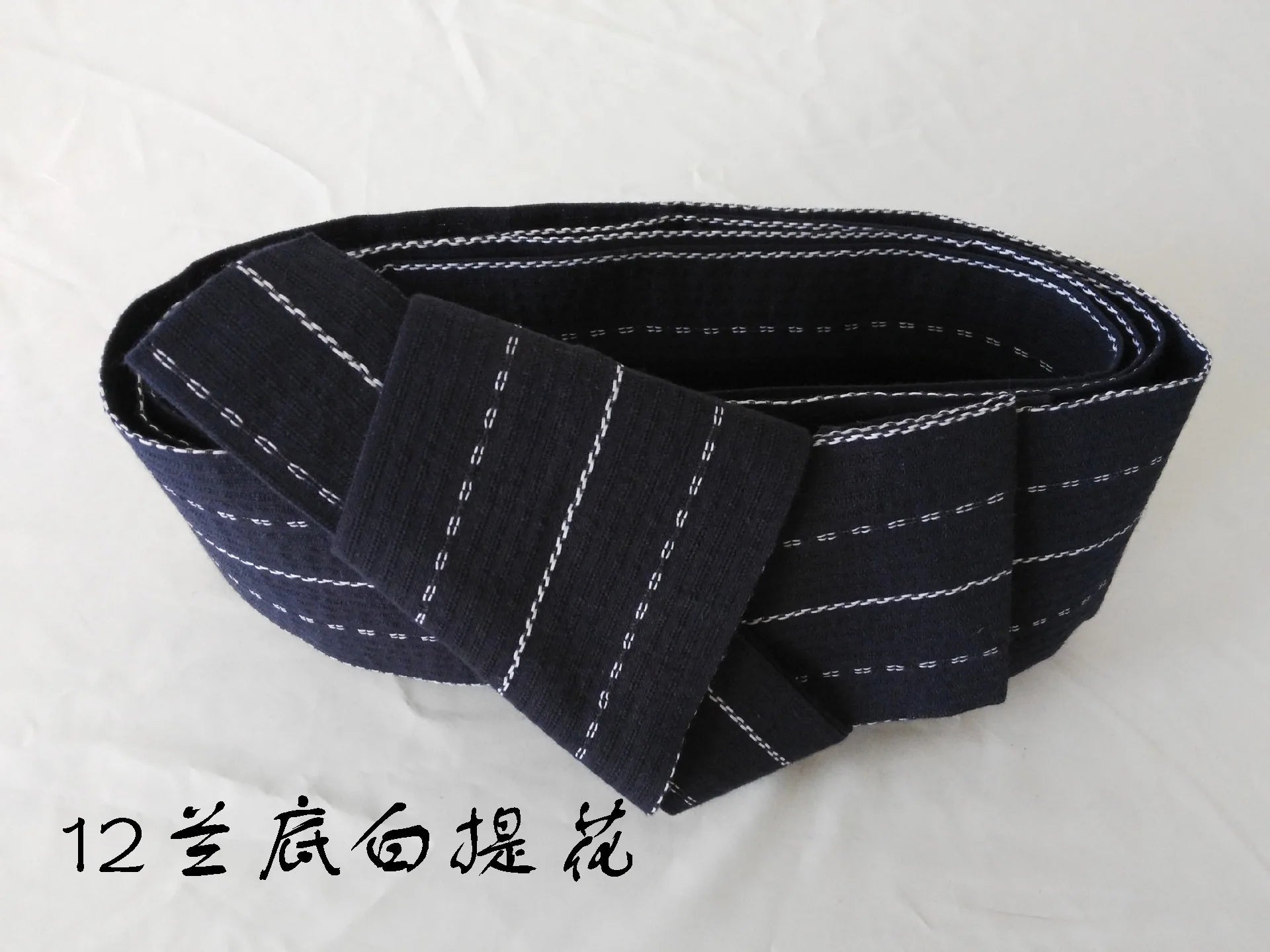 Japanese Mens Kimono Yukata Stiff Kaku Obi Belt Easy Kai No Kuchi Musubi Blue