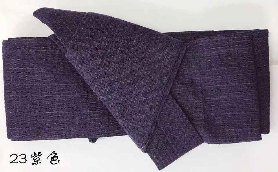 Japanese Mens Kimono Yukata Stiff Kaku Obi Belt Easy Kai No Kuchi Musubi Blue