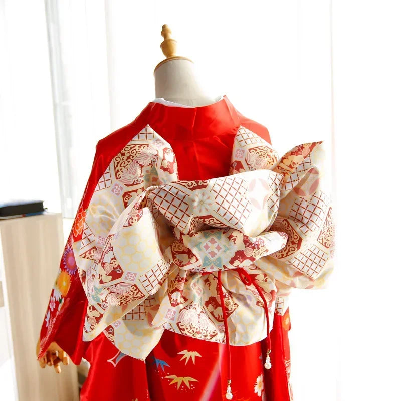 Big Flower Knot Women Japanese Style Kimono Obi Yukata Accessories Creative Big Bow Tie Girdle Cosplay Dress Waistband