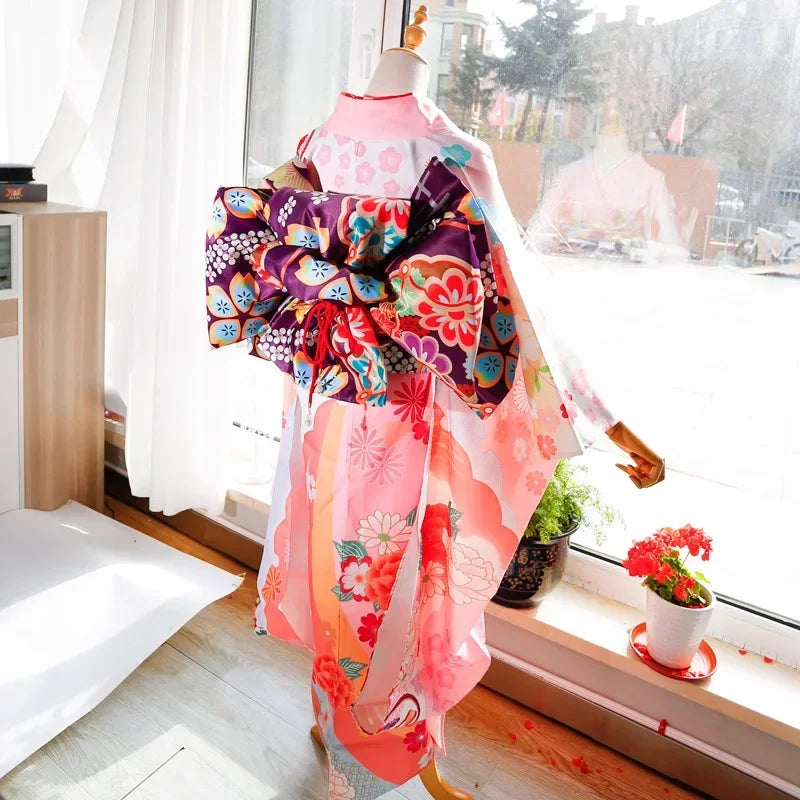 Big Flower Knot Women Japanese Style Kimono Obi Yukata Accessories Creative Big Bow Tie Girdle Cosplay Dress Waistband