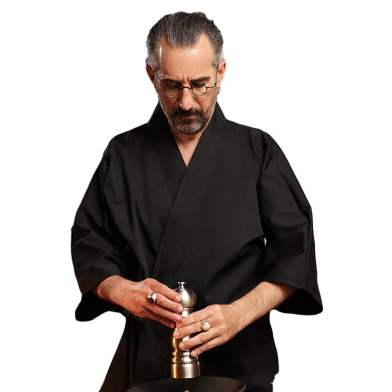 Kimono Chef Jacket | White & Black
