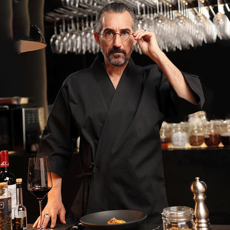 Kimono Chef Jacket | White & Black