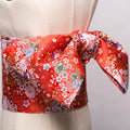 Traditional Kimono Yukata Obi Belt Gorgeous Brocade Floral Cummerbunds Bow-knot Retro Japanese Geisha Costume Props Waistband