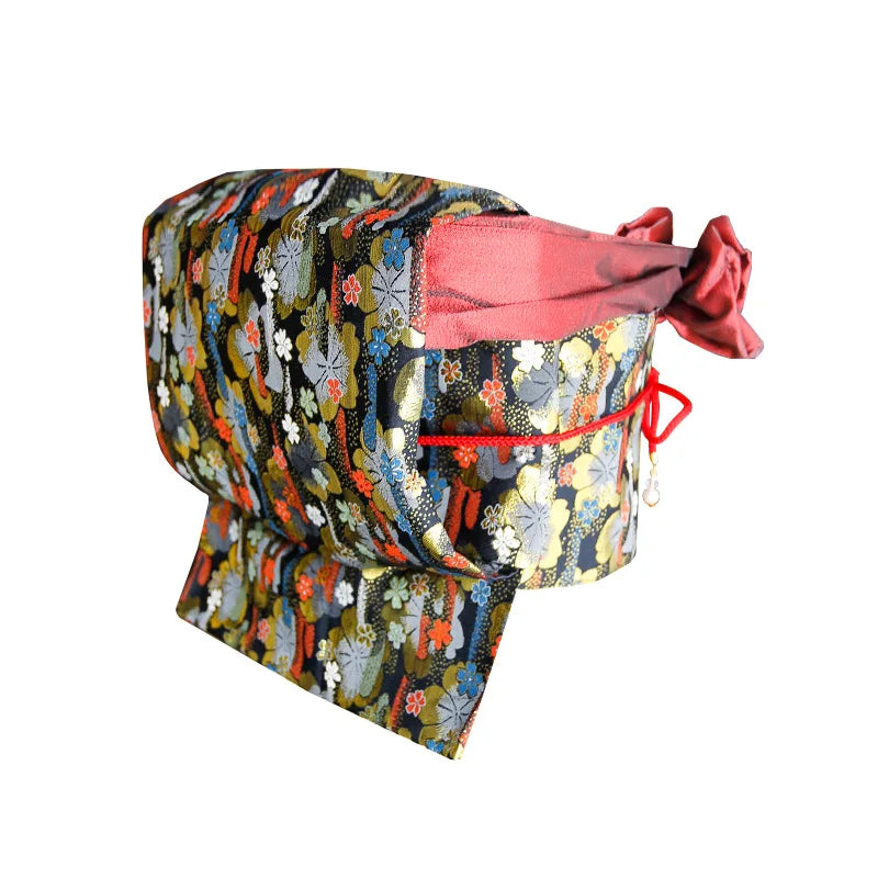 Women Japanese Kimono Obi Brocade Shaped Taiko Knot Waistband Creative Dress Waist Belt Cosplay Costume