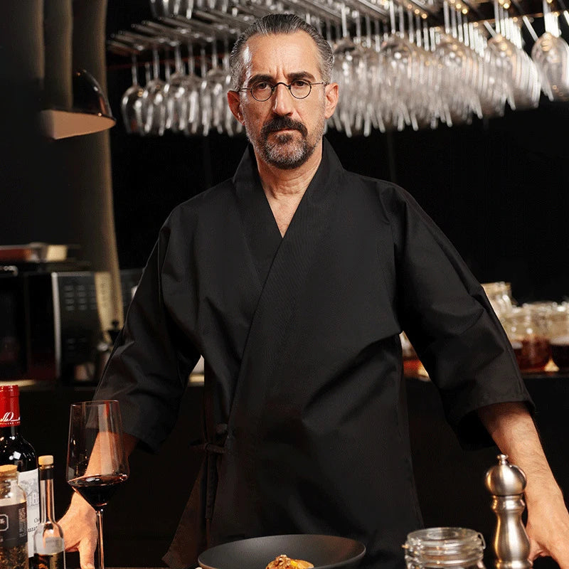 Kimono Chef Jacket | White & Black