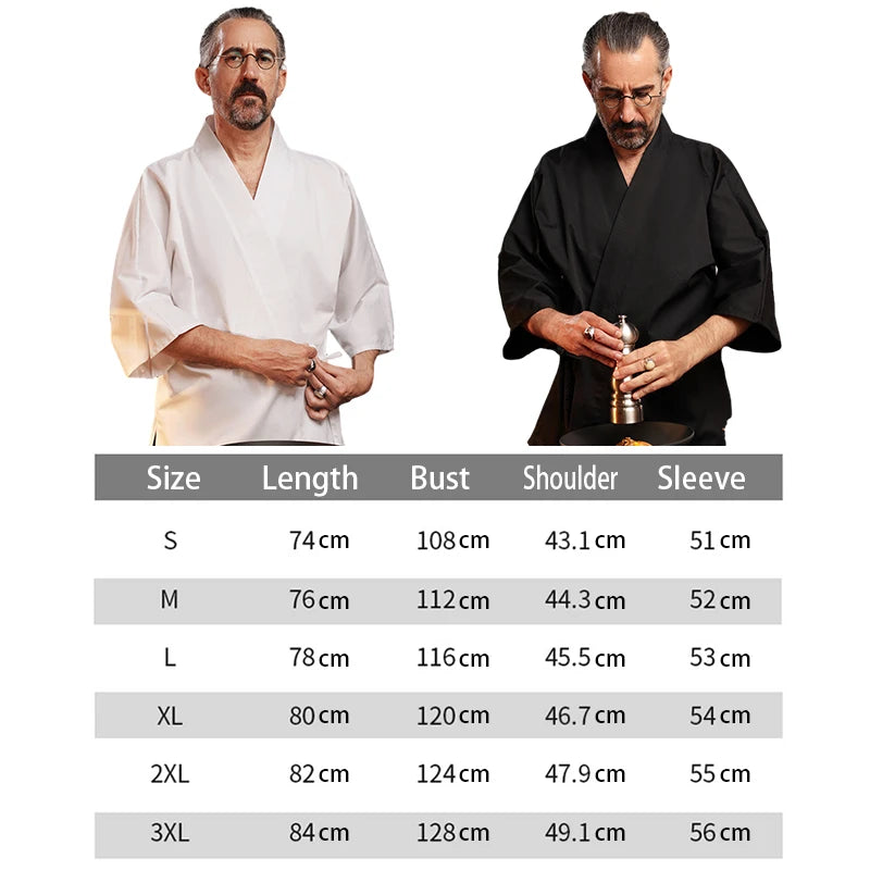 Kimono Chef Jacket | White & Black
